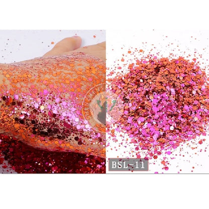 5g/BagGlitter Chameleon Nail Flakes Iridescent Chameleon Nail Powder Holographic Laser Colorful Nail Sequins 120 Colors Mix Size