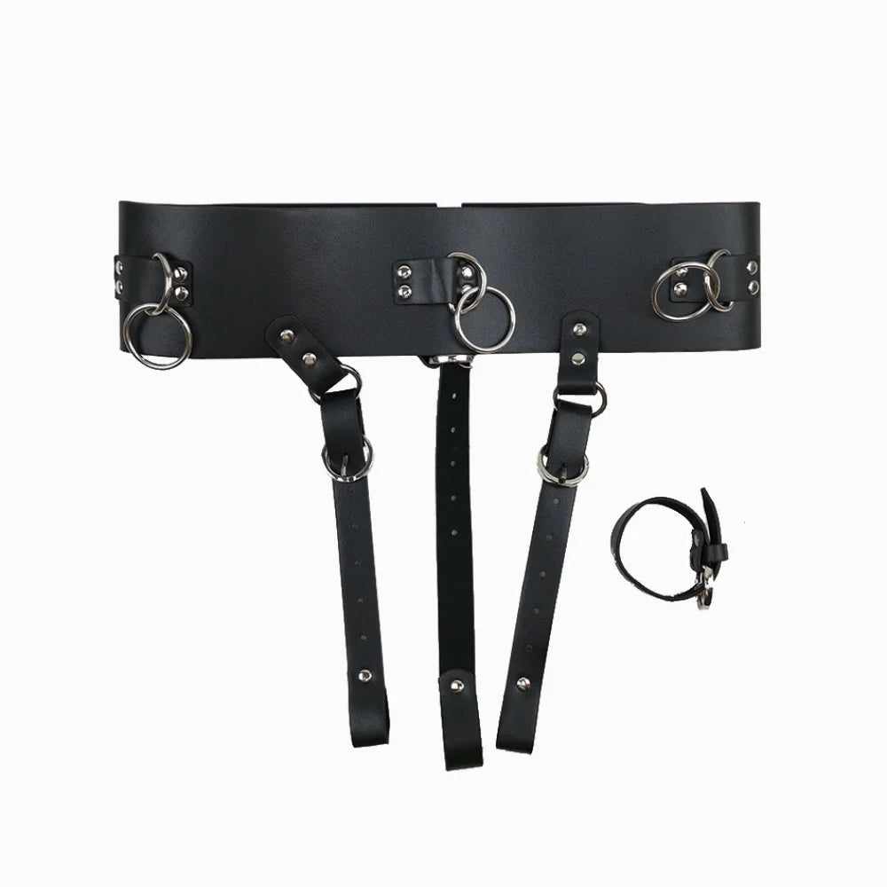 Adjustable Chastity Devices Harness Leather Sexy Belt Female Masturbator Leather Penis Bondage BDSM Restraints Sex Toys Adults