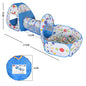 3In1 2.7M Children Ball Pool with Basket Portable Baby Pit Crawling Tunnel Balloon Playpen Tent Kid Indoor Outdoor Yard Toy Gift