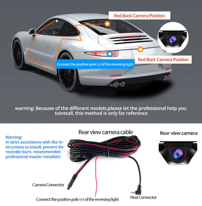 E-ACE 2K Car DVR WIFI GPS Stream Media Mirror Optional 1080P Car Video Camera Night Vision Loop Recording 24H Parking Black Box