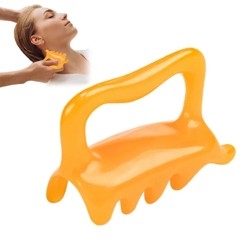 1PCS Double Push Resin Massage Comb Back Waist Gua Sha Device Shoulder Neck Gua Sha Stick Meridian Dredging Stick Massage Tool