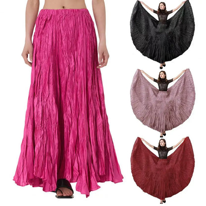 11 Colors Irregular Pleated A-line Skirt For Women High Waist Solid Color Loose Fashion Skirts Casual 2025 Spring New