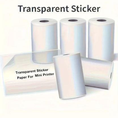 57mmx3m Clear Thermal Sticker Roll - Custom Design/Graphics Labels for T02/M02X/M02L Mini Printers Photo/Study/Journal/Christmas