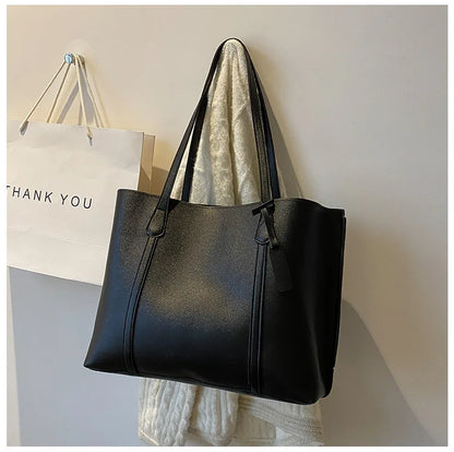 Large Capacity Women's Bag, New Soft Leather Tote Bag, Casual and Versatile Single Shoulder Bags for Woman Korean Style Handbags