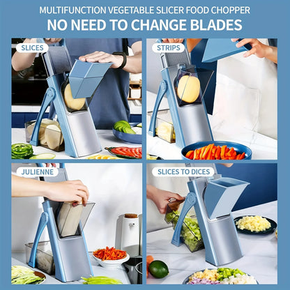 Adjustable Vegetable & Fruit Slicer Chopper, Multifunctional Kitchen Accessories with 4 Cutting Modes, Dicer & Julienne Cutter, Efficient Food Chopping Tool, Practical Kitchen Gadget for Home Daily Cooking Prep