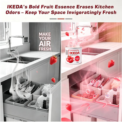 IKEDA 120ml Strawberry Air Freshener Liquid, Long Lasting Car Fragrance, Home Office Deodorizer, Eliminates Cigarette Pet Food O