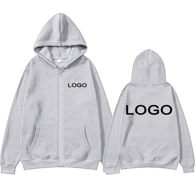 Customized Printed Zipper Hoodies Men Fashion Long Sleeve Zipper Up Sweatshirts Women Casual Personality Hoody Pullover Sudadera