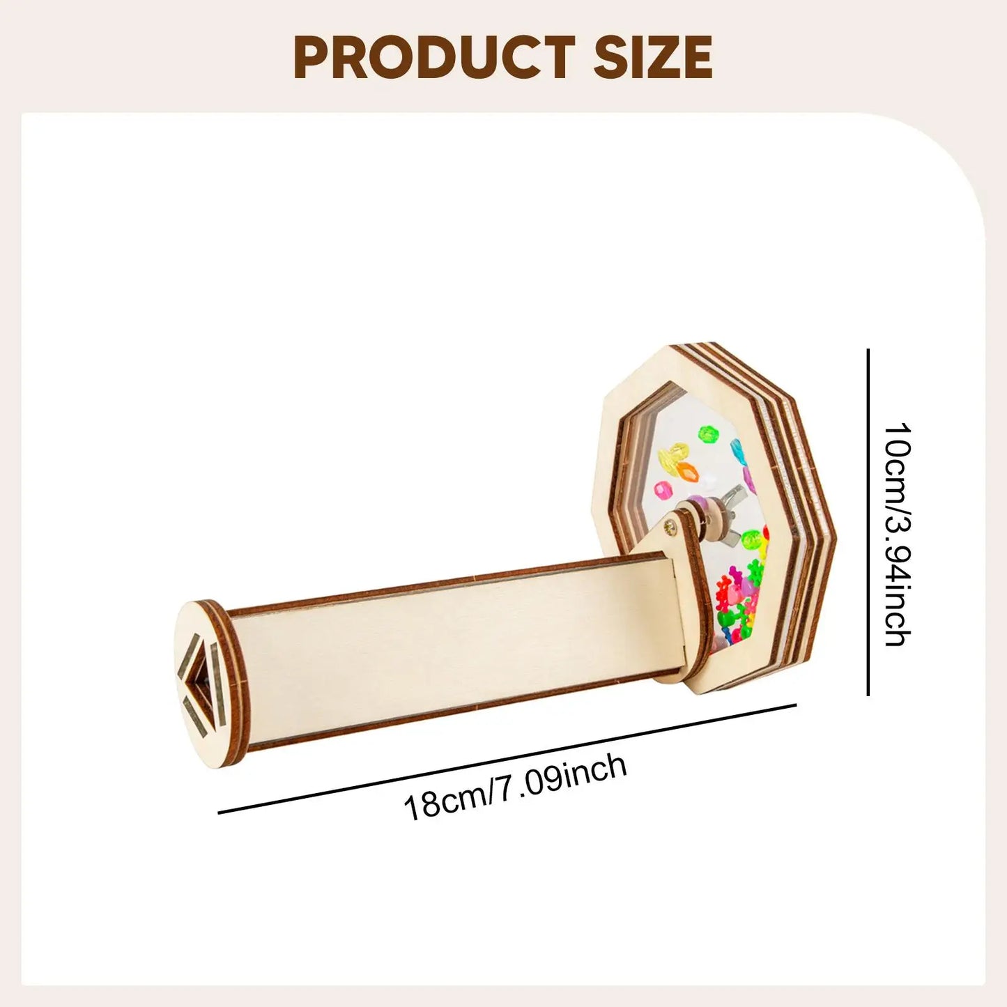 DIY Wooden Kaleidoscope Kit Educational Science Experiment Toy Handmade Assembly Craft for Creativity Development and Relaxation