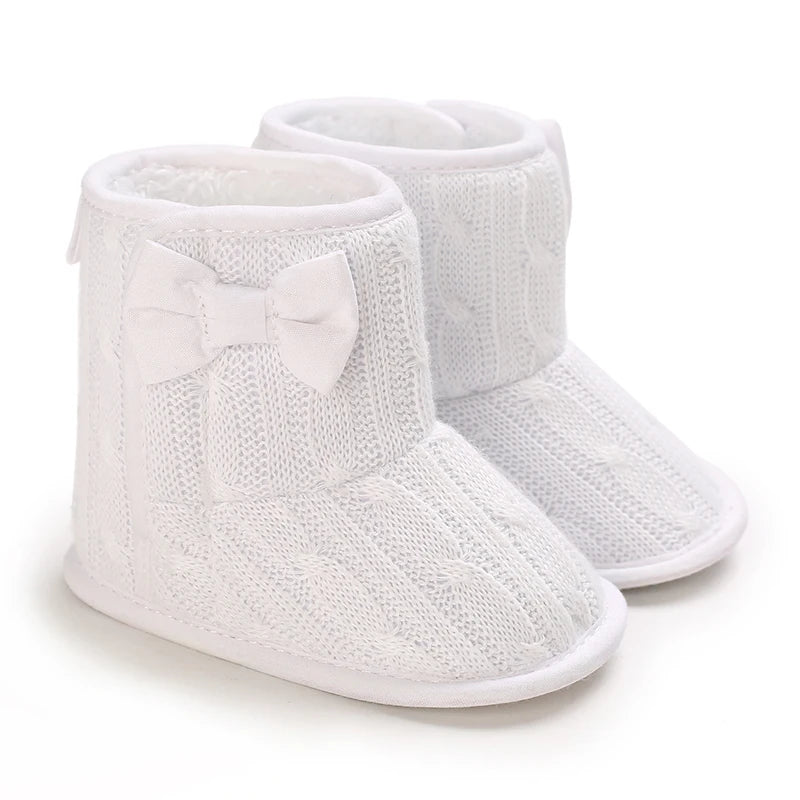 2022 Baby Autumn Winter Boots Baby Girl Boys Winter Warm Shoes Solid Fashion Toddler Fuzzy Balls First Walkers Kid Shoes 0-18M