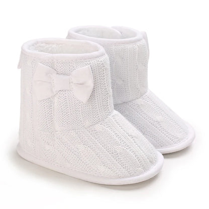 2022 Baby Autumn Winter Boots Baby Girl Boys Winter Warm Shoes Solid Fashion Toddler Fuzzy Balls First Walkers Kid Shoes 0-18M