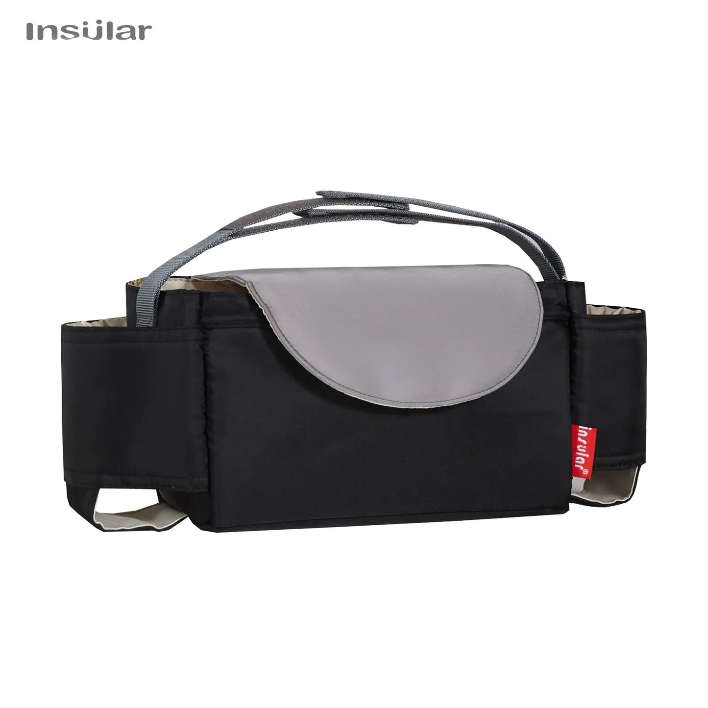 Stroller Organizer Bag,Multifunctional Mommy Diaper Bag with Basket,Hooks & Cup Holder,Universal Pram Buggy Carriage Accessories