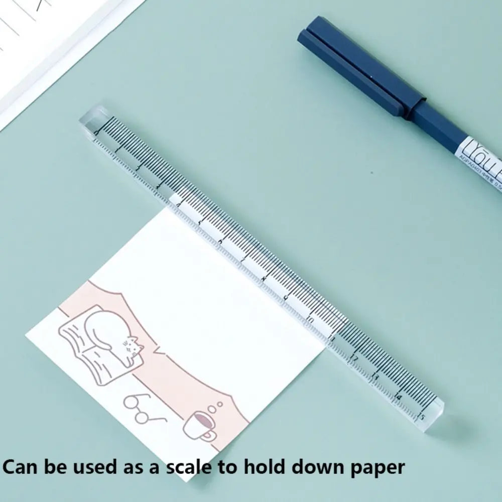 High Quality 15/20/30CM Straight Ruler Transparent Acrylic Cube Ruler Quadrangular Ruler Creative Stationery