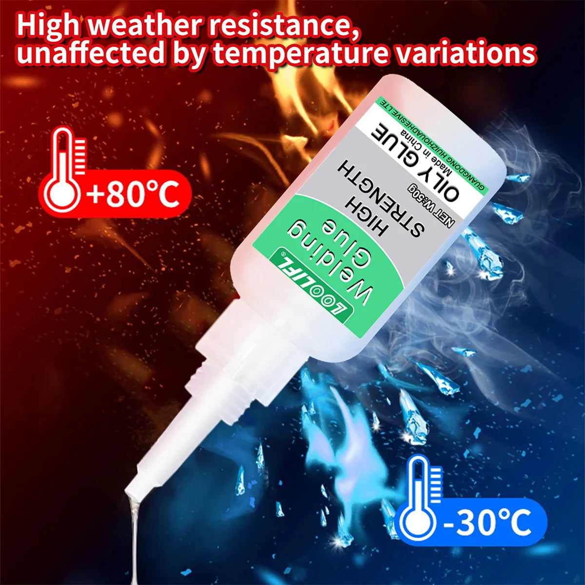 Loolifl50G High-Strength Oil-Based Welding Glue - Universal Oil-Based Welding Glue Suitable for Resin, Ceramics, Metal, Glass, Plastic, and Wood, Equipped with a Dispensing Device.