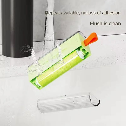 Washable Pet Hair Remover Dual-Sided Silicone Roller With Dust-Proof Cover Portable For Clothes Efficient Dust Fur Cleaning Tool