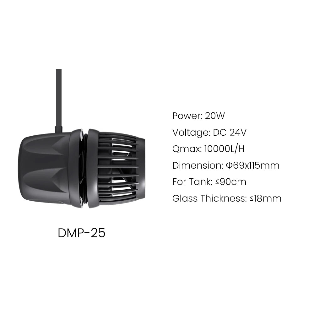 Jecod Jebao Dmp-5/15/25/35/45 New Smart Bluetooth App Control Cordless Aquarium Wavemaker Pump Freshwater Saltwater Fish Tank