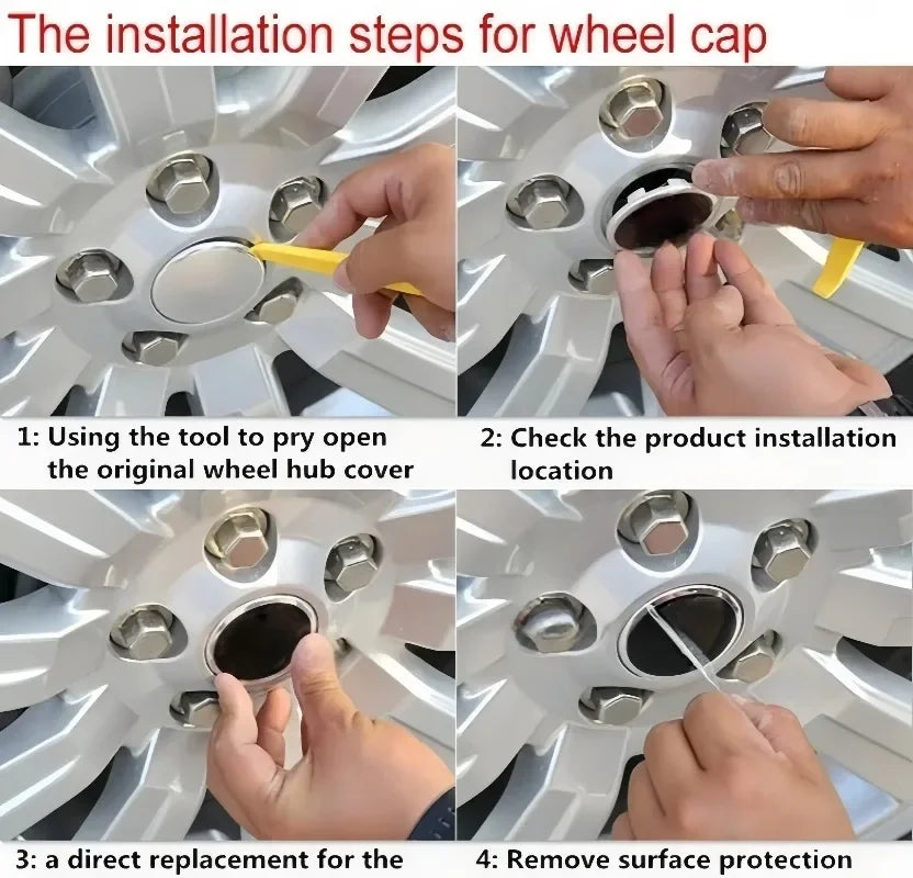 4pcs JDM VS W Work Logo Emblem Badge Car Wheel Center Caps 60MM Clips 56MM Rim Hubcaps Dust Cover Wheels Hub Cap Car Accessories