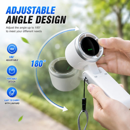 Mini Fan Portable Handheld Fan 5 Speed Wind Speed LED Display Outdoor Foldable/neck Hanging Brushless Silent Fan 2400mah