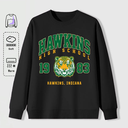 Hawkins 1983 Mighty Tiger Pullover For Men Autumn Oversize Long Sleeve Casual All-Match Clothing Unisex O-Neck Fashion Retro Top