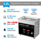 Ultrasonic Bath 3.2L 180W Cleaner Machine Power Adjust Hot Water Cleaning Bath Oil Nozzle Spark Plug Small Fuel