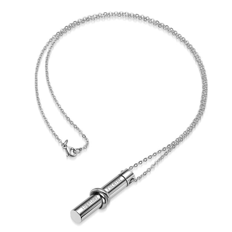 Cremation Necklace - Stainless Steel Ashes Pendant for Human Ash, Memorial Urn Jewelry Keepsake