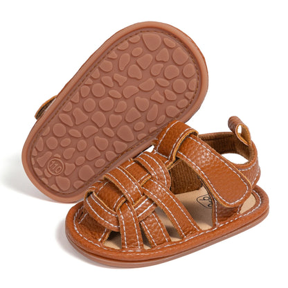 Summer Retro Unisex Baby Beach Sandals Wrap Toe Breathable Anti-slip Wear-resistance Braided Sandals Baby Toddler Shoes