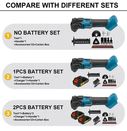 Gisam 20000OPM Cordless Quickrelease Oscillating Tool Multifunction Trimmer Power Tool Anti-Vibration for makita 18V battery Pin