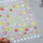 Fresh Sweet Fruits Strawberry Cherry Bowknot Love Heart Lemon 5D Nail Art Stickers Self Adhesive Decorations Nail Manicure Decal