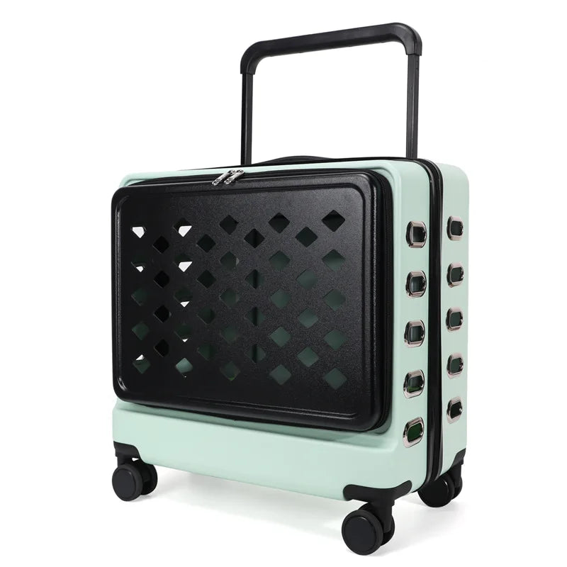 2026 Pet Trolley Luggage Portable Pet Outing Bag Transparent Space Cabin Pet Cart Handheld Cat Bag