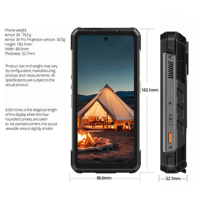 【World Premiere】Ulefone Armor 34 5G AI Rugged Phone 25500mAh Up to 32GB+512GB 120Hz 6.95" NFC Android 15 Smartphon