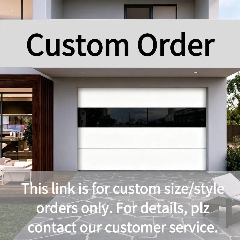 Modern style automatic steel and wood combination elevated garage door windproof and anti-theft household finished surface