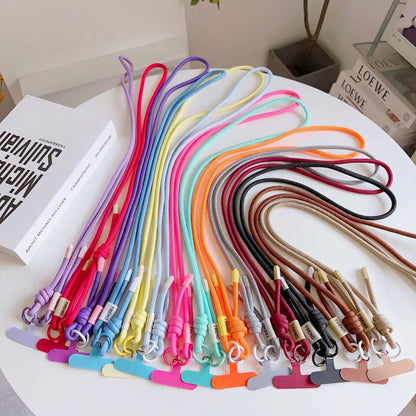 Adjustable Fashion Anti Loss Phone Lanyard 120CM Crossbody Neck Cord Wrist Strap for iPhone 17 Pro Max Case Chain Two Ring Rope