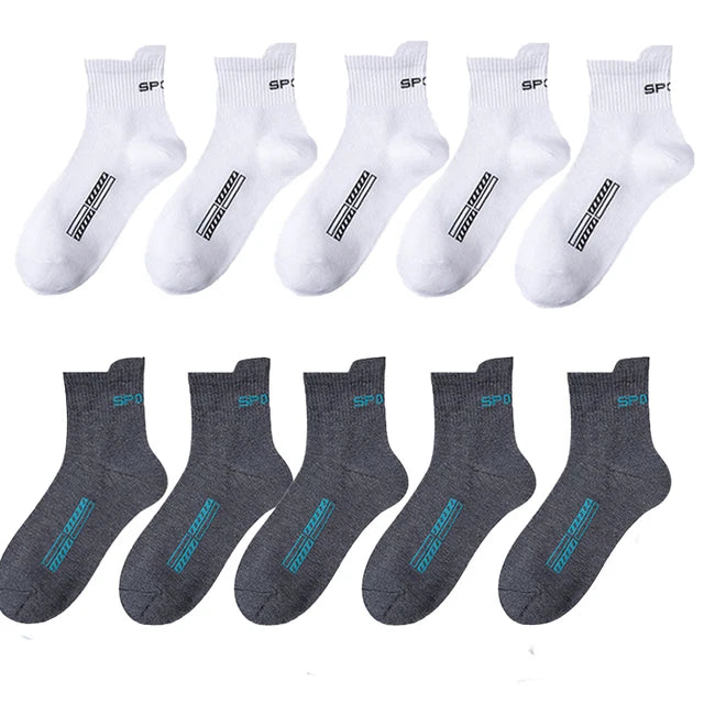 10/20Pairs High Quality Men's Socks Casual Breathable Cotton Man Run Sports Socks Spring Autumn Male Sox Gifts Plus Size 38-45