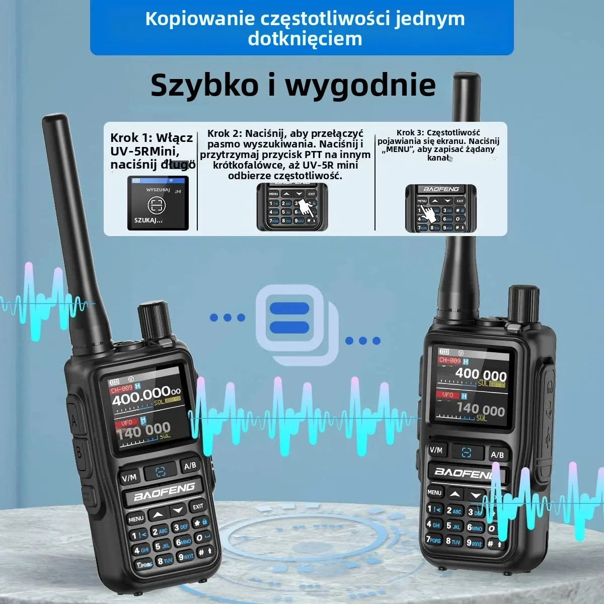 2PCS BAOFENG UV-5RMini Talkie-Walkie Multi-Band Programming Wireless Copy Frequency 5W 999CH AM FM Long Range Bidirectional Radio