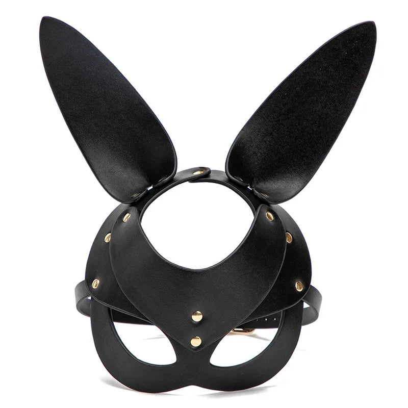 3 Colors Sexy Leather Mask Bunny Girl Cosplay Masquerade Erotic Halloween Carnival Party Masks Bdsm Bondage Games Fetish Mask