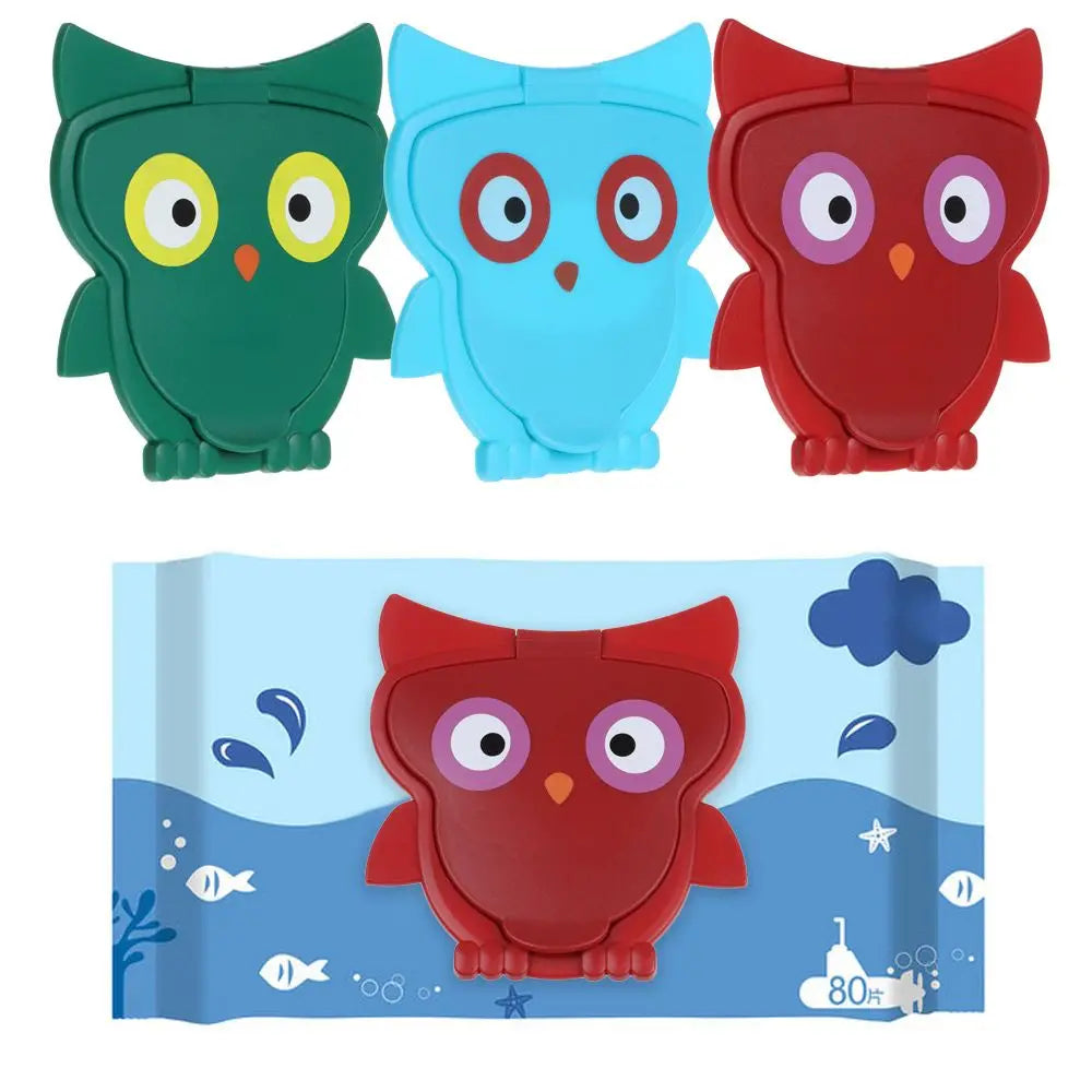 1Pcs Cartoon Reusable Unisex Portable Tissues Cover Self-Adhesive Flip Cover  Wet Wipes Lid