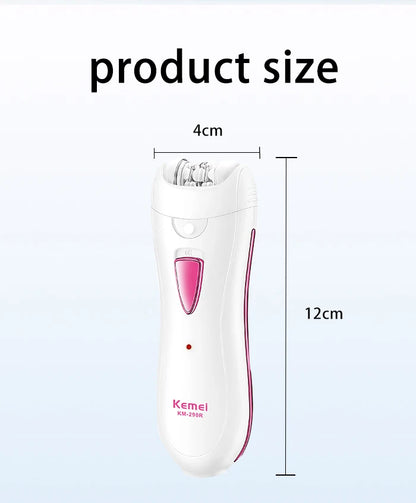 Kemei KM-290R Electric Epilator for Women Armpit Legs Bikini Sensitive Area Hair Remover Body Hair Trimmer Lady USB Rechargeable