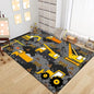 Construction Car Print Area Rug Washable Carpets for Kids Bedroom Living Room Kitchen Entrance Mat Non Slip Flannel Mats