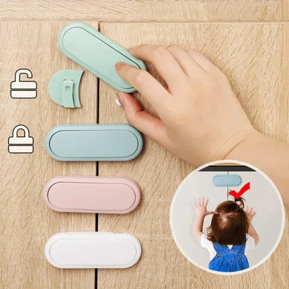 3/5/10Pcs Children's Drawer Safety Latch Cabinet Door Protection Baby Anti Pinch Hand Invisible Lock Opposite Door Wardrobe Lock