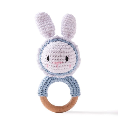 1Pc Baby Teether Wooden Crochet Rattle Toy BPA Free Baby Mobile Play Gym Wood Rodent Rabbit Rattle Newborn Educational Toy Gifts