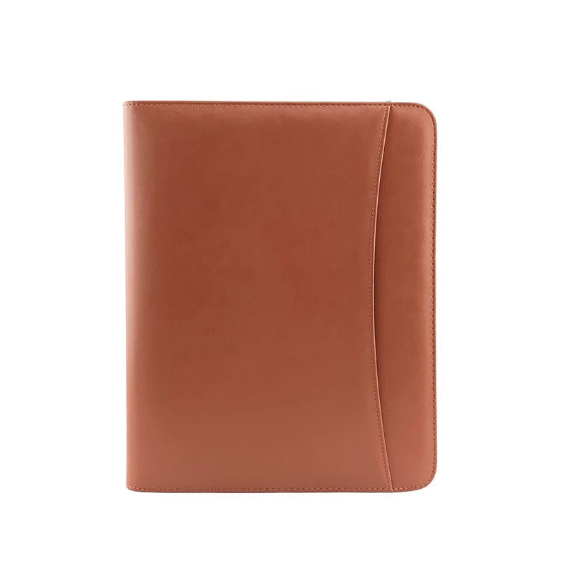 Leather Folder Zippered Closure Portfolio for Business IPad/Table and Card Interview Resume Binder