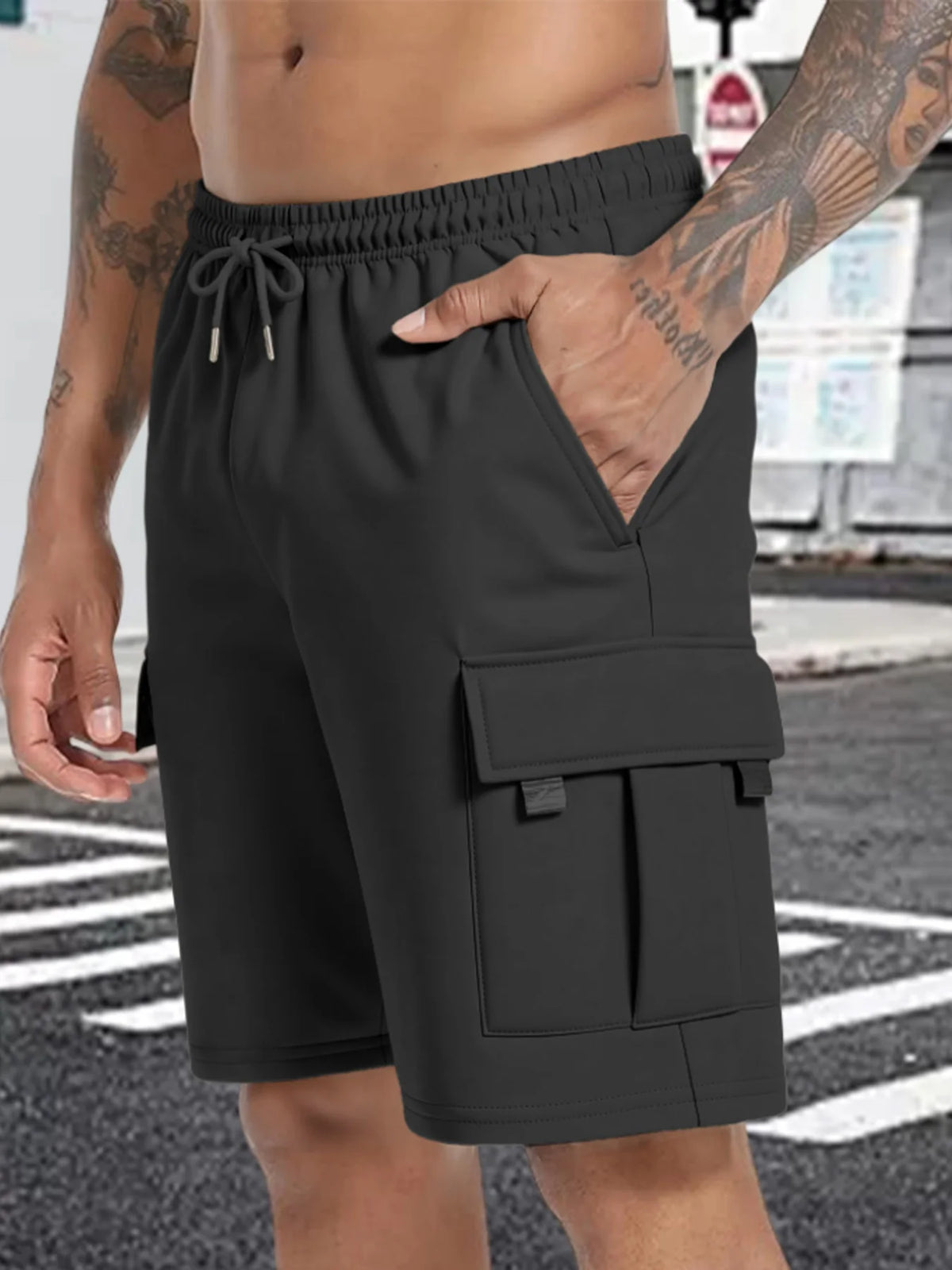 Summer Men's Sport Shorts Male Breathable Loose Multi-pockets Cargo Shorts Outdoor Jogging Fitness Casual Drawstring Mens Shorts