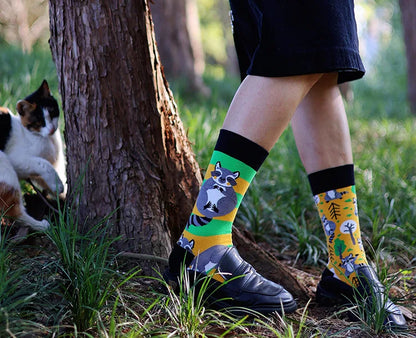 1 Pair Man Women Sock Original AB Tide Socks Colorful Cat Dog Koala Cow Cotton Socks Four Seasons Unisex Socks for Birthday Gift
