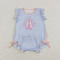 Wholesale Baby Girl Newborn Birthday Balloons Romper Bubble Embroidery Pink Plaid Bows Jumpsuit Kids Toddler Summer Clothes