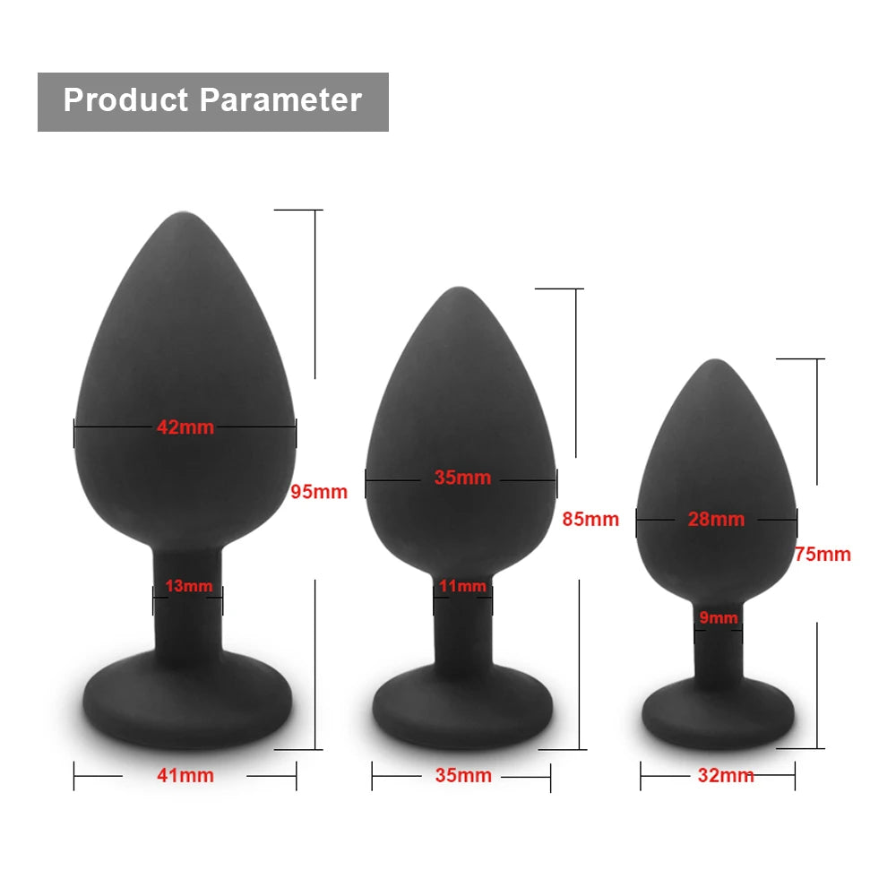 S/M/L Soft Silicone Anal Plug Mini Erotic Butt Plug Sex Toy for Anal Toy Beginner Men Women Gay Couples Prostate Stimulator