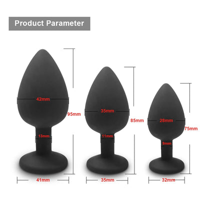 S/M/L Soft Silicone Anal Plug Mini Erotic Butt Plug Sex Toy for Anal Toy Beginner Men Women Gay Couples Prostate Stimulator