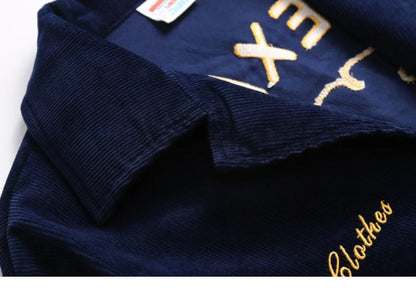 2026 Spring/Summer American Retro Workwear Long-Sleeved Farmer's Coop Jacket for Male Youth - High-end Trendy Corduroy Coat