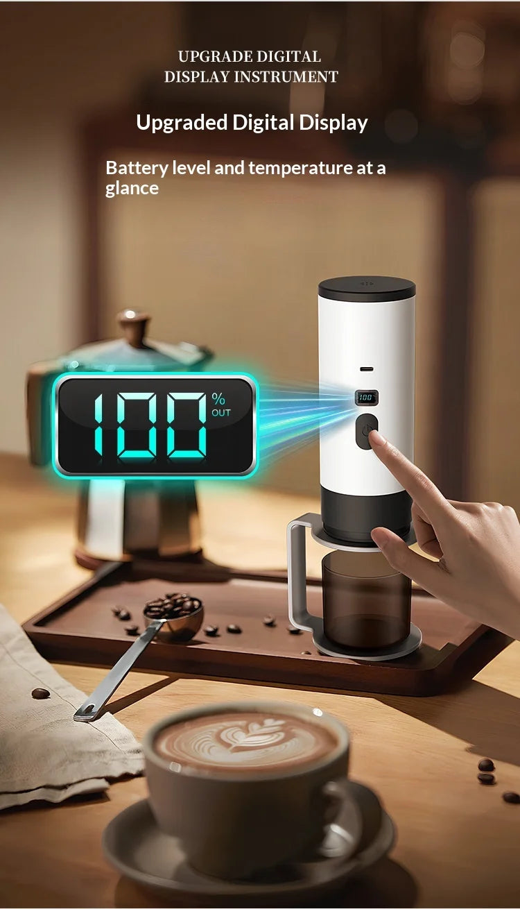 New Upgraded Version Outdoor Wireless Portable Espresso Machine Car Electric Heating Capsule Coffee Machine Suitable for Home