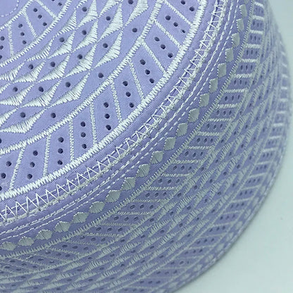 Muslim Men's Cotton Embroidered Prayer Hat Islamic Headscarf Leisure Saudi Arabia Style Topkippot Turban for Men's Clothing