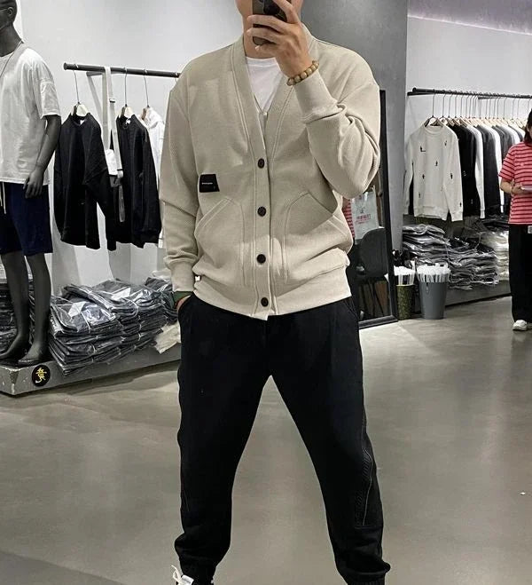 Men's Clothing Icon V Neck Cardigan Knit Sweater Male with Pockets Jumpers Tops Best Selling Products 2025 New in Knitwears A X