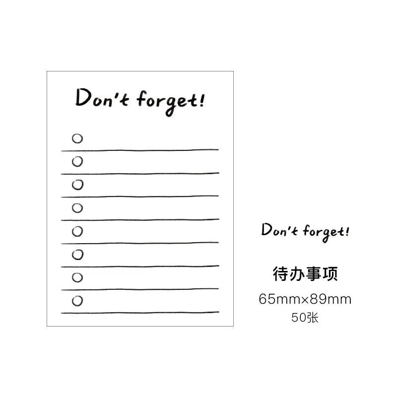 50Sheets Mini Note Book Convenient Memo Pad List Time Sticky Note Schedule Planner Office School Supplies Stationery